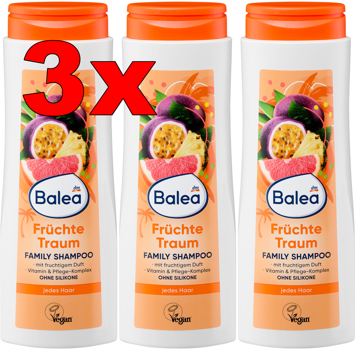 Ebay product: 3 x BALEA Fruchtshampoo – Tägliche Pflege für alle Haartypen (vegan, silikonfrei)
