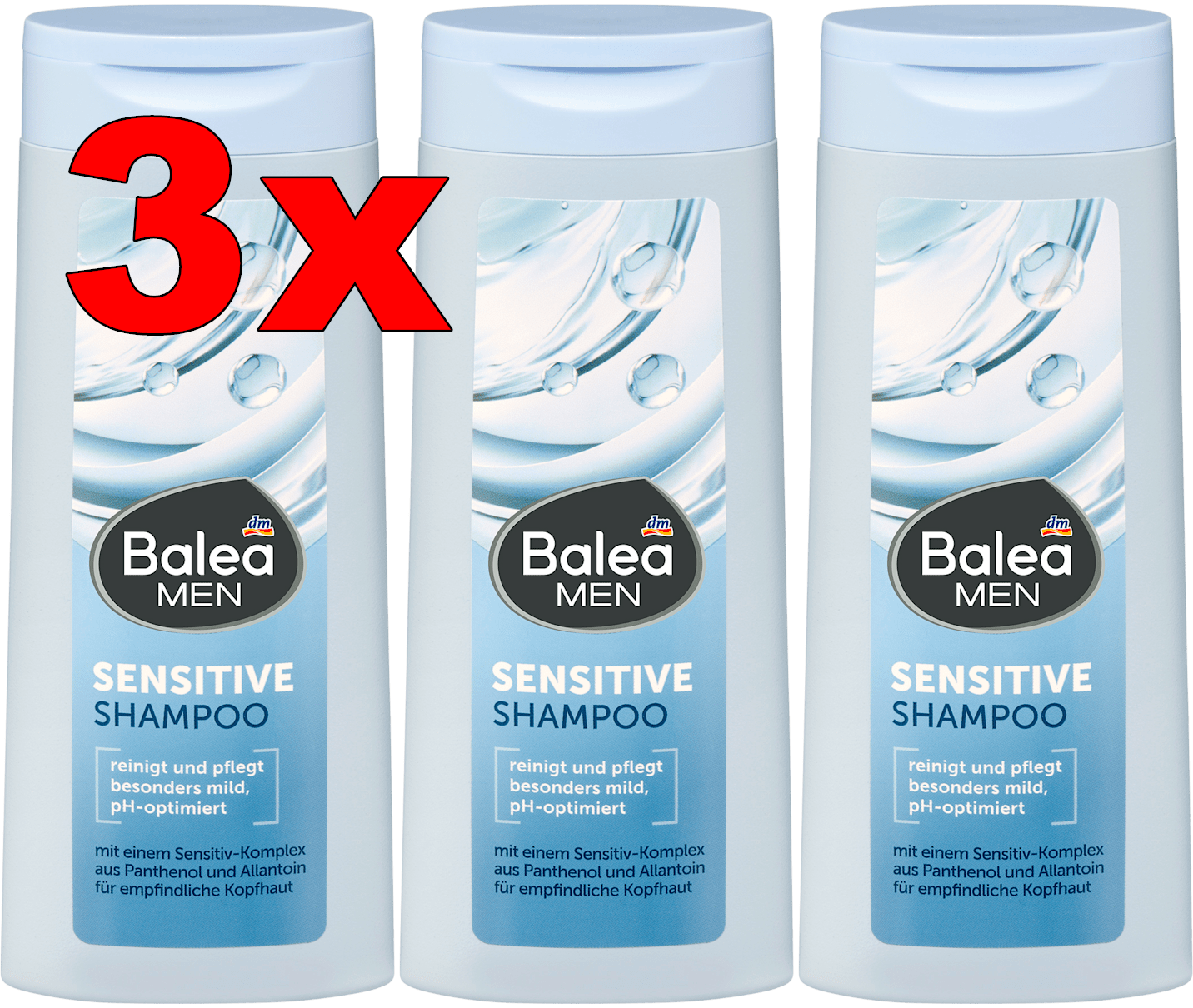Ebay product: 3 x Balea MEN Mildes Shampoo für empfindliche Kopfhaut mit Sensitiv-Komplex 300 ml