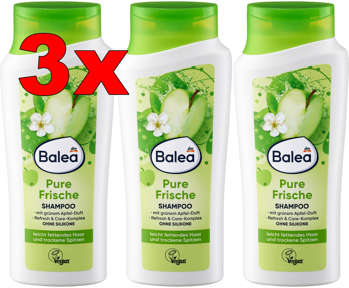 Ebay product: 3 x Balea Pure Frische Shampoo 300 ml – Erfrischend, Vegan & Silikonfrei für fettiges Haar
