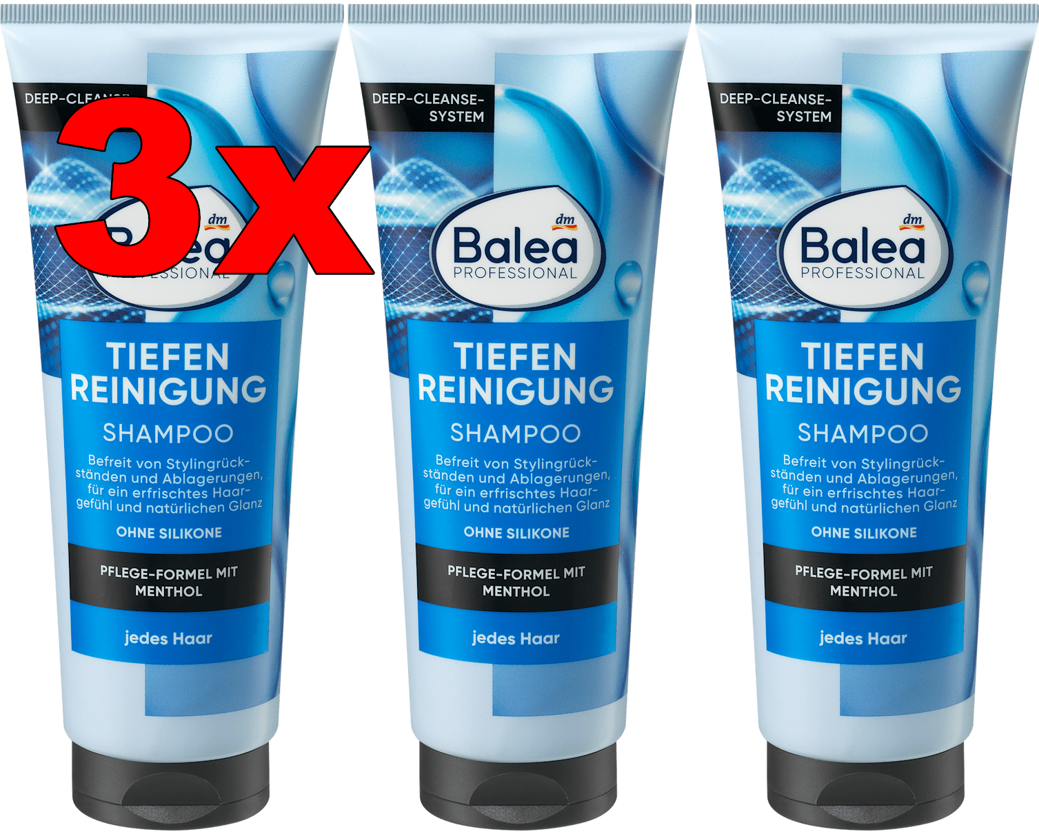 Ebay product: 3 x BALEA PROFESSIONAL TIEFENREINIGUNGSSHAMPOO MIT MENTHOL 250 ML