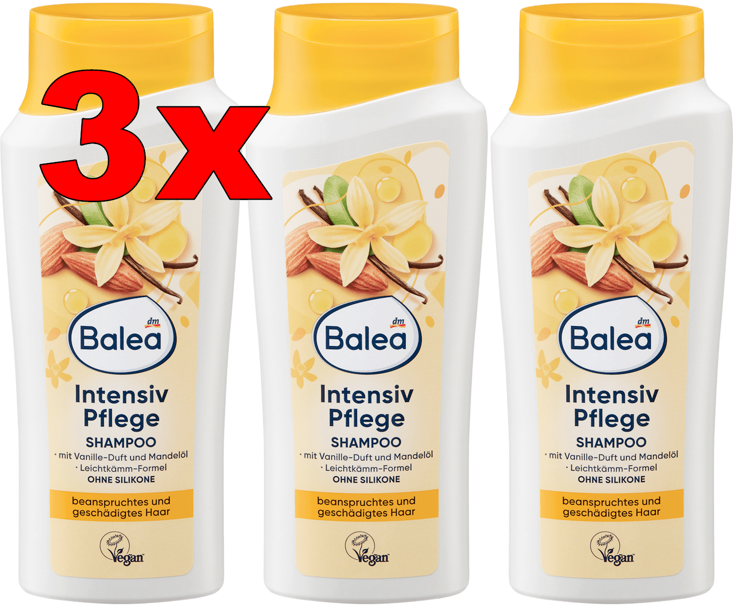 Ebay product: 3 x Balea Intensiv Pflege Shampoo mit Vanille-Duft & Mandelöl 300 ml